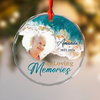 In Loving Memories Beach Keepsake - Personalized Custom Glass Ornament - Memorial Ornament Gift