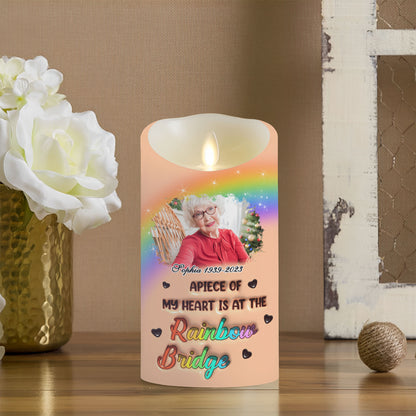 I Wish The Rainbow Bridge Had Visiting Hours Custom Photo Memorial - Personalized Flameless LED Candle