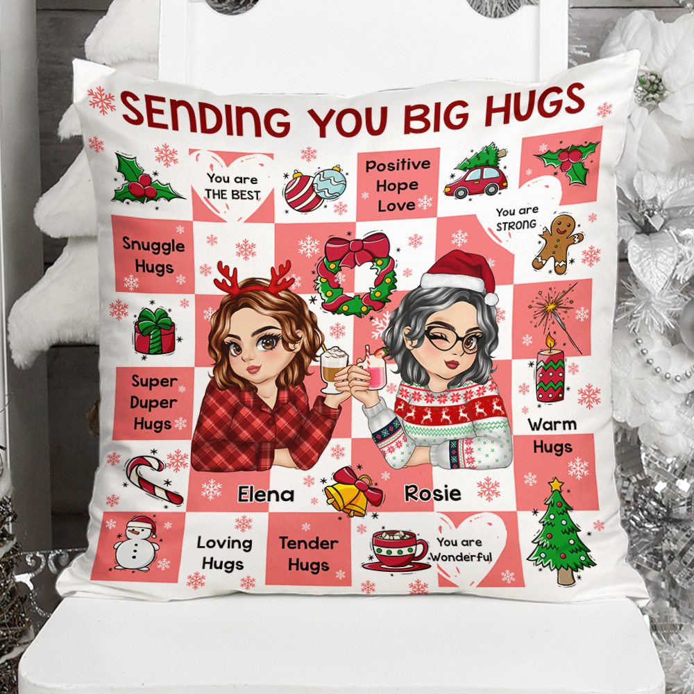 Sending You Big Heart Christmas Pillow - Personalized Custom Throw Pillow