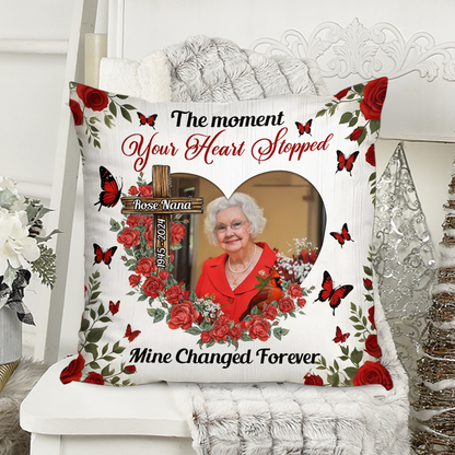 The Moment Your Heart Stopped My Love and Hug - Personalized Custom Throw Pillow