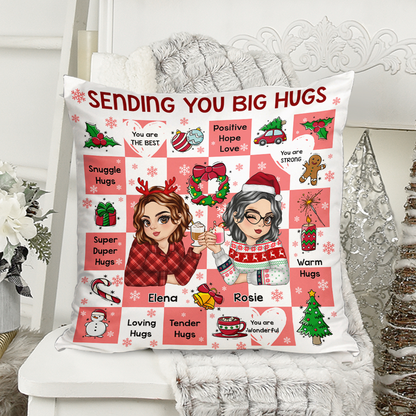 Sending You Big Heart Christmas Pillow - Personalized Custom Throw Pillow