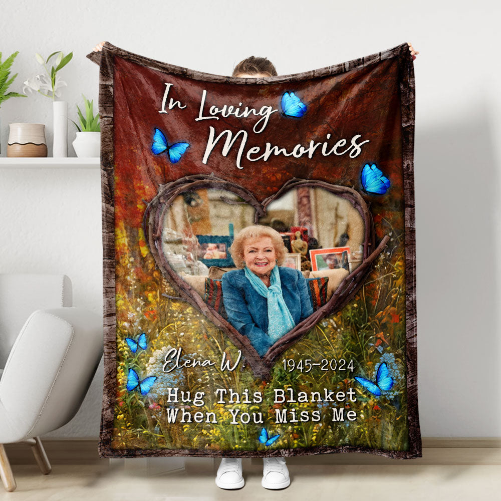 In Loving Memories Blanket Memorial - Remembrance Gift - Memorial Personalized Custom Blanket - Christmas Gift, Sympathy Gift