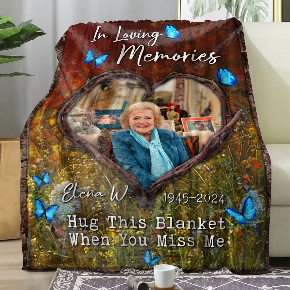 In Loving Memories Blanket Memorial - Remembrance Gift - Memorial Personalized Custom Blanket - Christmas Gift, Sympathy Gift