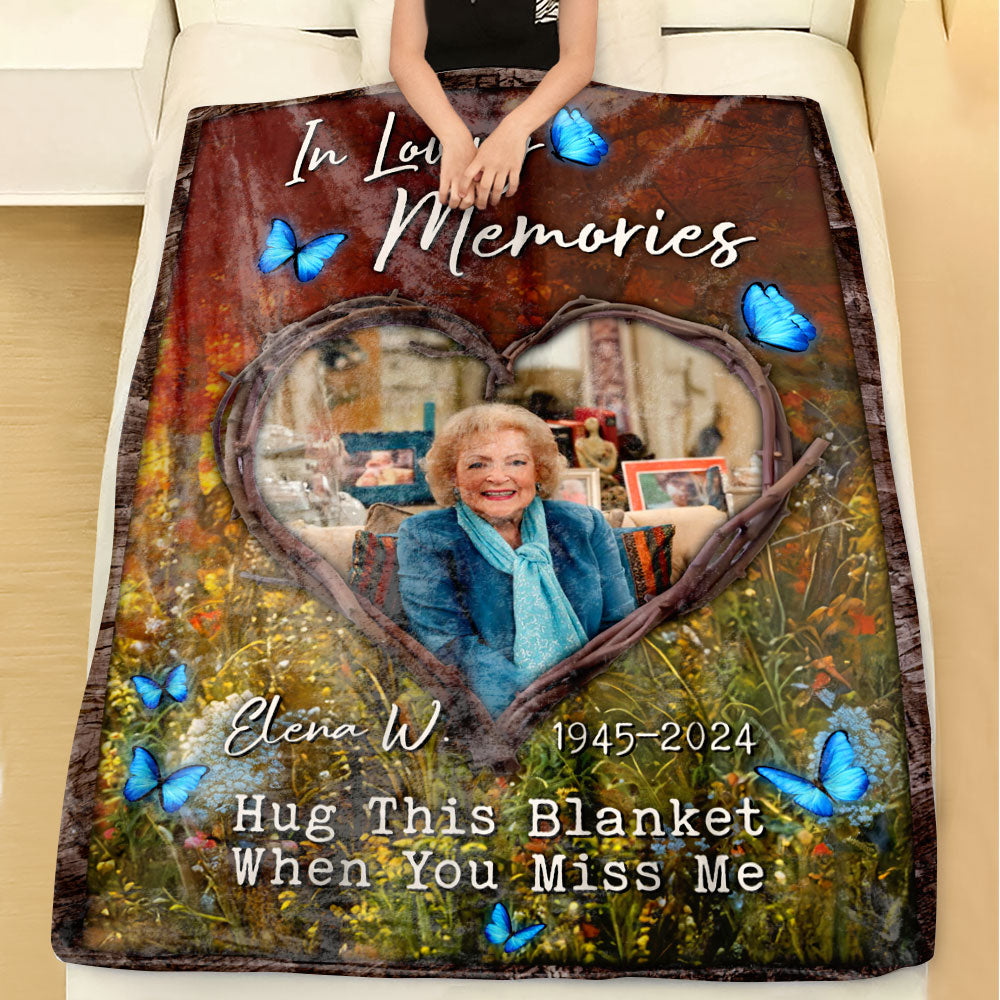 In Loving Memories Blanket Memorial - Remembrance Gift - Memorial Personalized Custom Blanket - Christmas Gift, Sympathy Gift