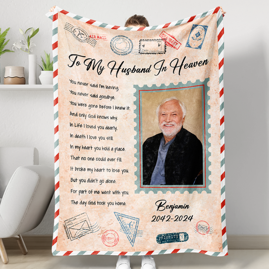 To My Husband Memories Blanket Memorial - Remembrance Gift - Memorial Personalized Custom Blanket - Christmas Gift, Sympathy Gift