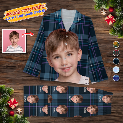 Custom Photo Human And Pet Faces - Custom Face Pajamas Pattern - Personalized Photo Christmas Pajamas