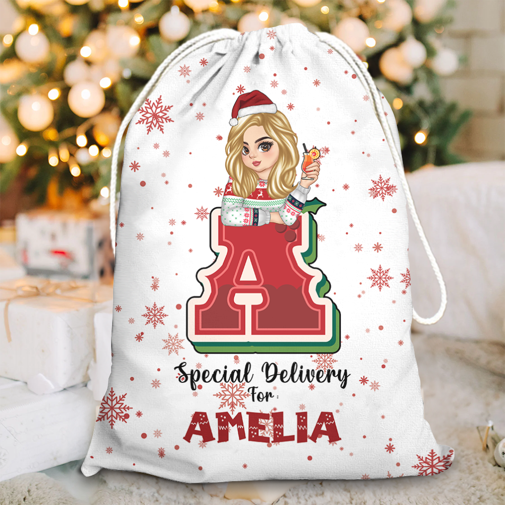 Merry Christmas Santa Sack Present Gift Bag - Christmas Family Gift - Personalized Christmas Sack - Custom Christmas Bag