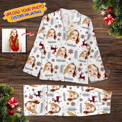 Christmas Vibe Custom Face Pajamas Pattern - Personalized Photo Christmas Pajamas