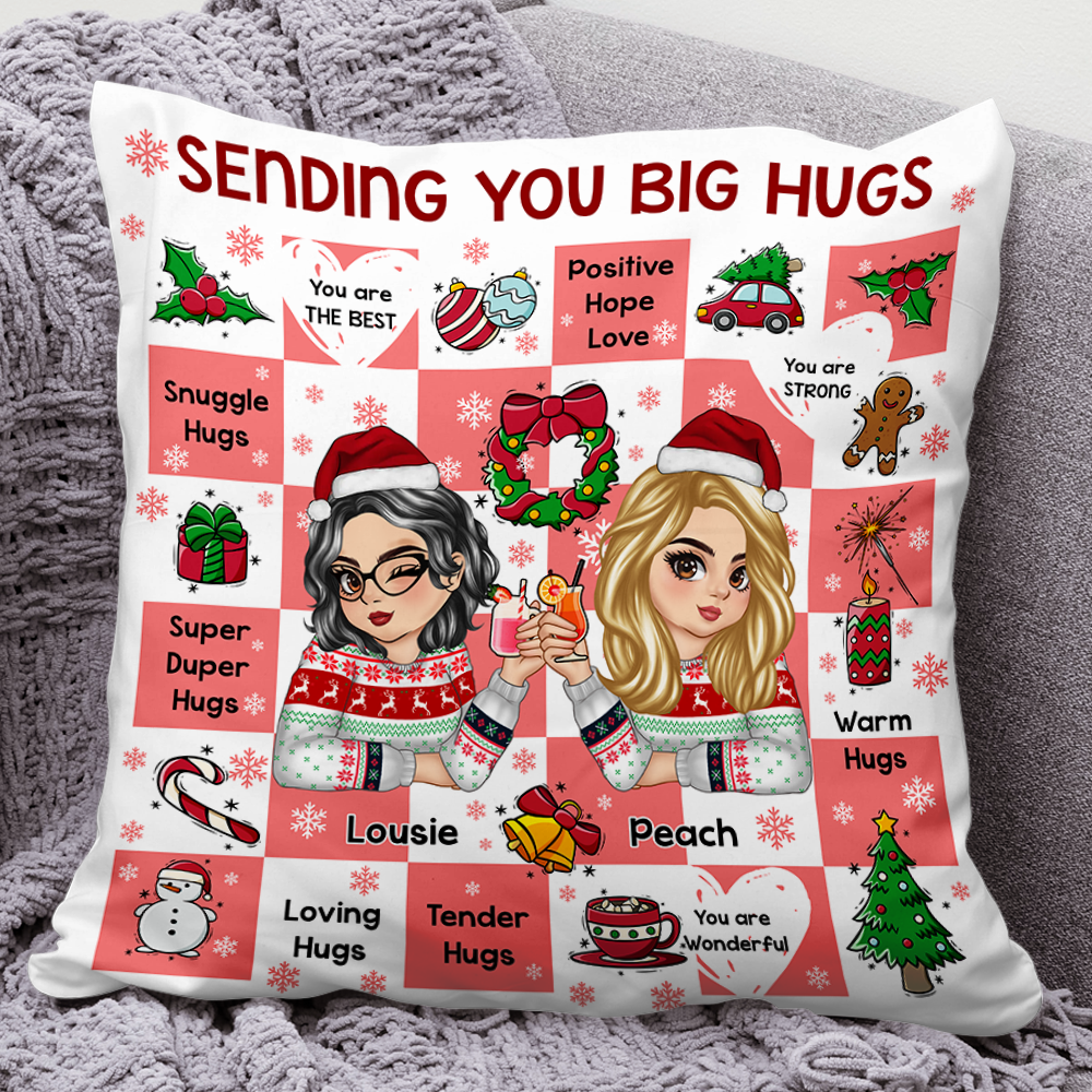 Sending You Big Heart Christmas Pillow - Personalized Custom Throw Pillow