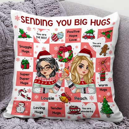 Sending You Big Heart Christmas Pillow - Personalized Custom Throw Pillow