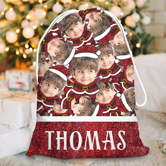 Christmas Delivery For - Funny Family Face Photo - Personalized Christmas Sack - Custom Christmas Bag