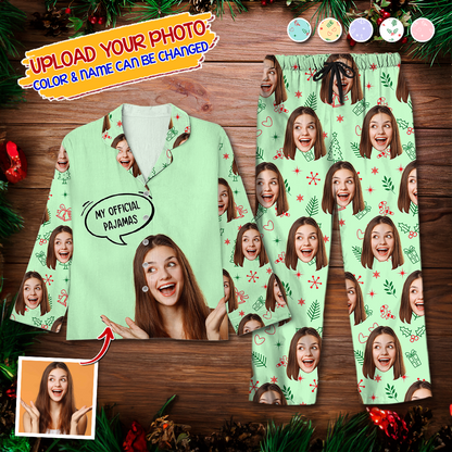 Official Pajamas Custom Photo Human And Pet Faces - Custom Face Pajamas Pattern - Personalized Photo Christmas Pajamas