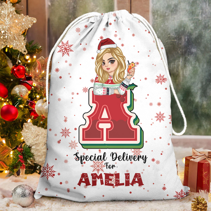 Merry Christmas Santa Sack Present Gift Bag - Christmas Family Gift - Personalized Christmas Sack - Custom Christmas Bag