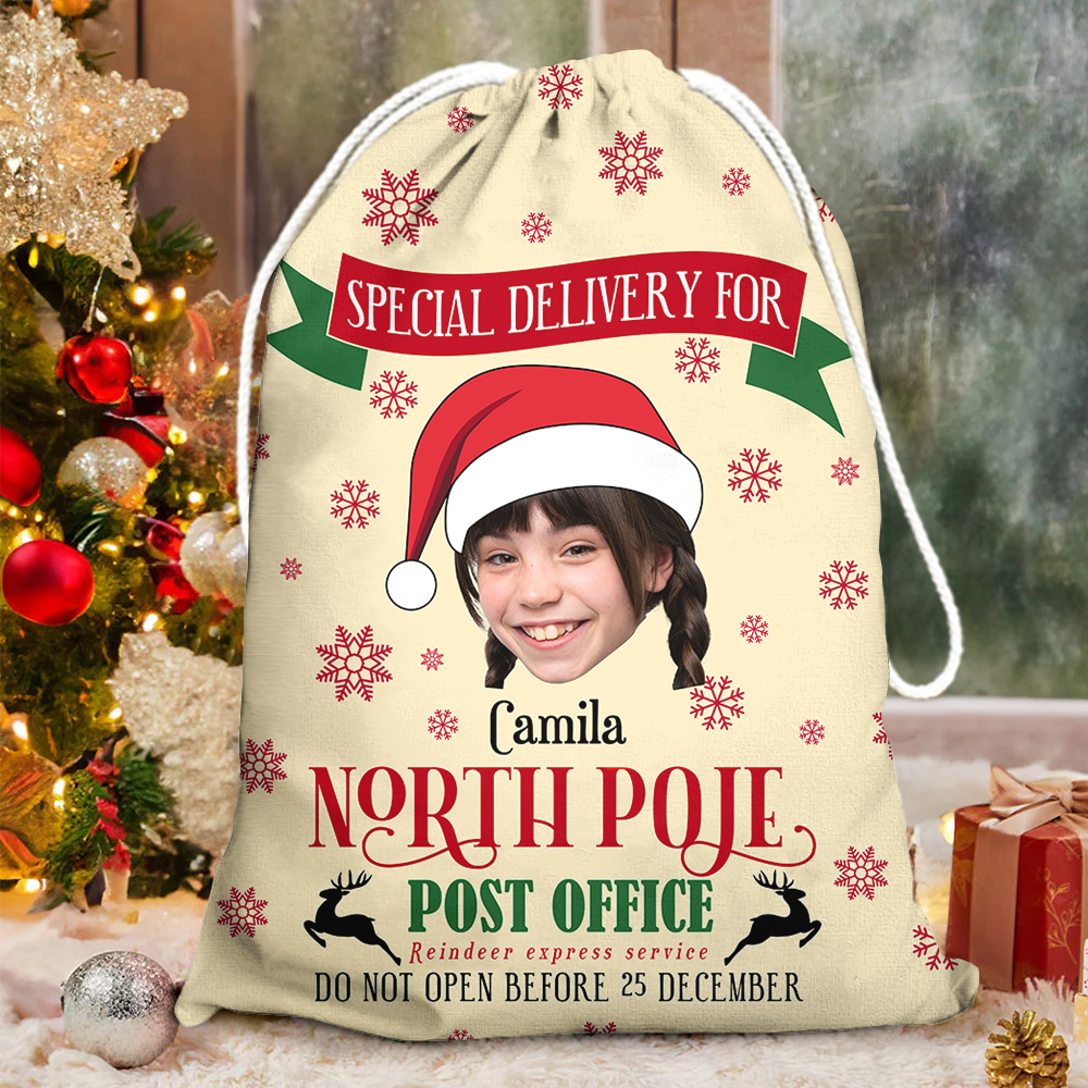 North Pole Christmas 2024 - Christmas Family Gift - Personalized Christmas Sack - Custom Christmas Bag