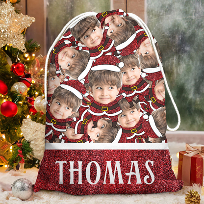 Christmas Delivery For - Funny Family Face Photo - Personalized Christmas Sack - Custom Christmas Bag