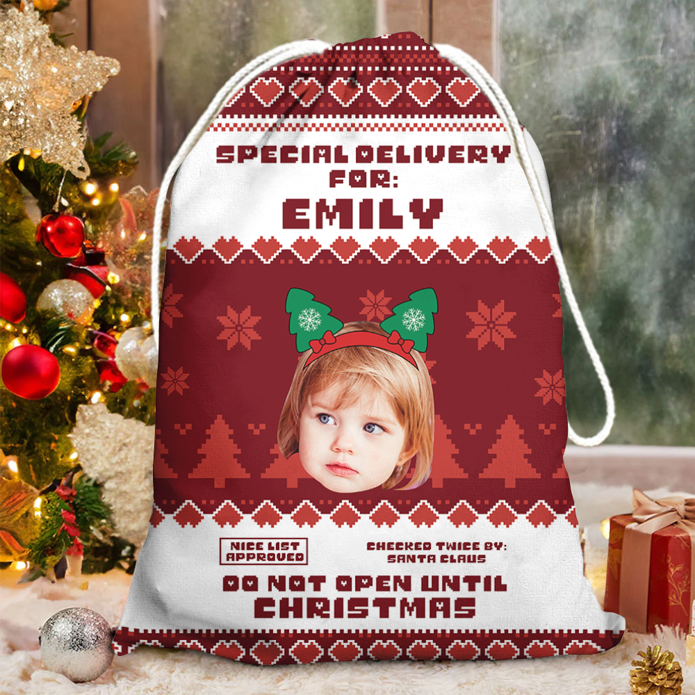 Do Not Open Until Christmas Santa Sack Present Gift Bag - Christmas Family Gift - Personalized Christmas Sack - Custom Christmas Bag