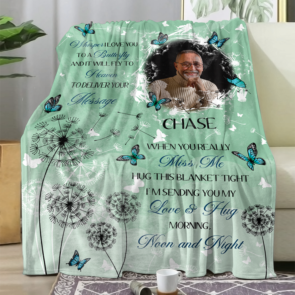 Whisper I Love you Memorial Blanket - Remembrance Gift - Memorial Personalized Custom Blanket - Christmas Gift, Sympathy Gift