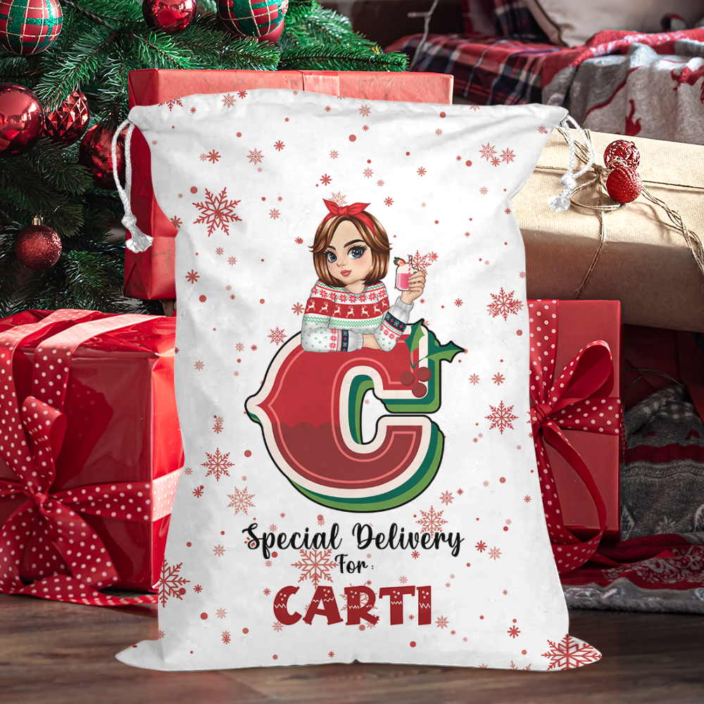 Merry Christmas Santa Sack Present Gift Bag - Christmas Family Gift - Personalized Christmas Sack - Custom Christmas Bag