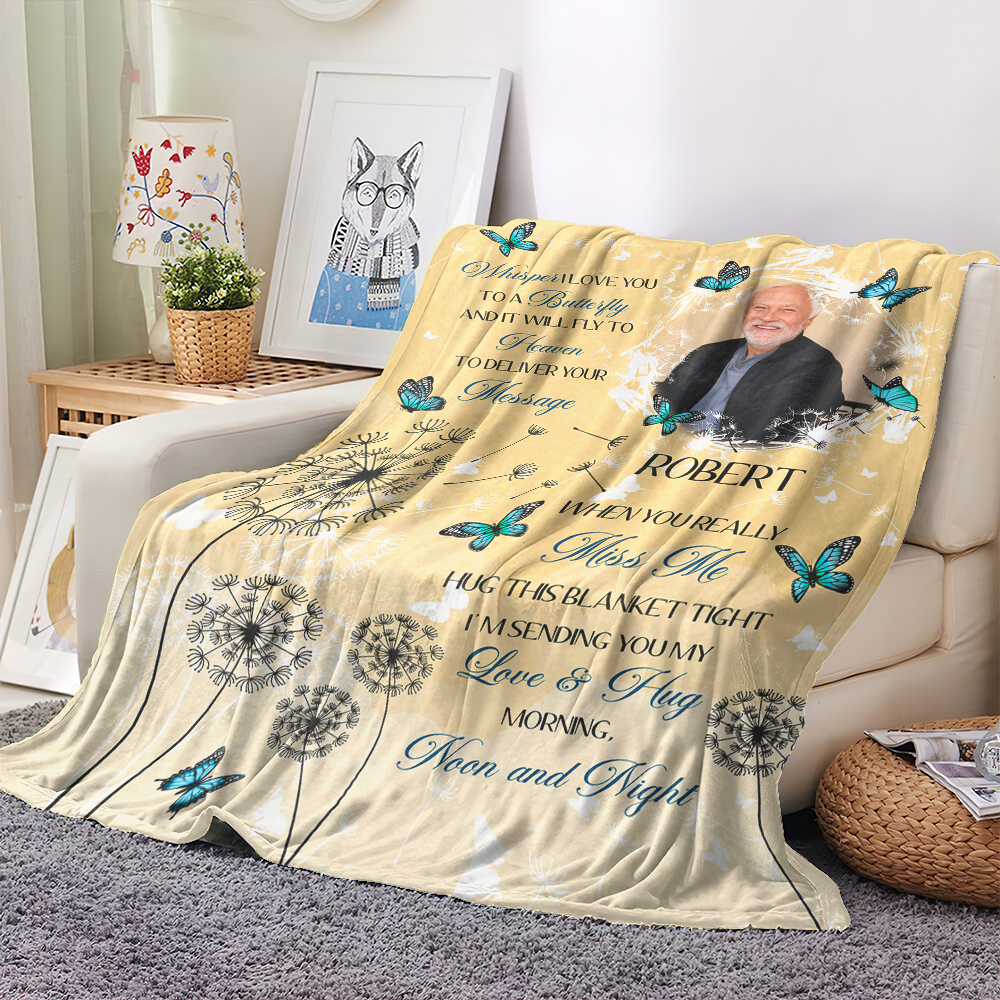 Whisper I Love you Memorial Blanket - Remembrance Gift - Memorial Personalized Custom Blanket - Christmas Gift, Sympathy Gift