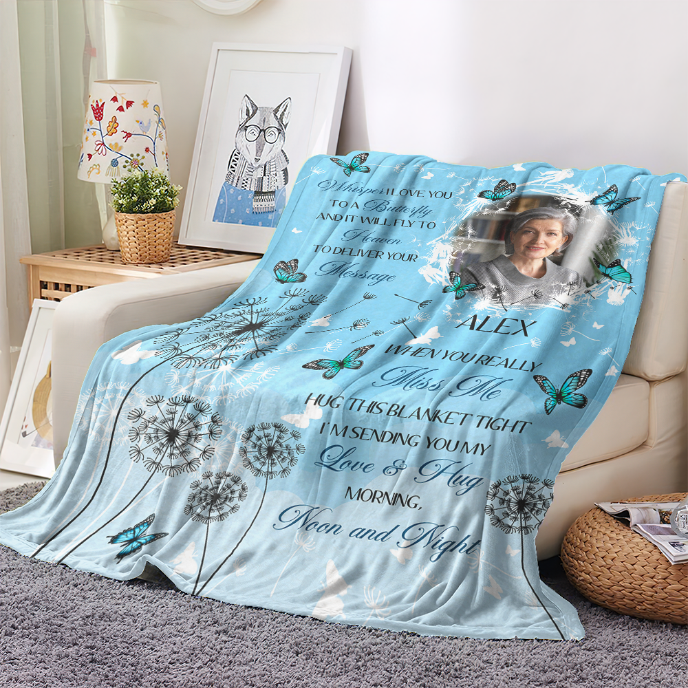 Whisper I Love you Memorial Blanket - Remembrance Gift - Memorial Personalized Custom Blanket - Christmas Gift, Sympathy Gift