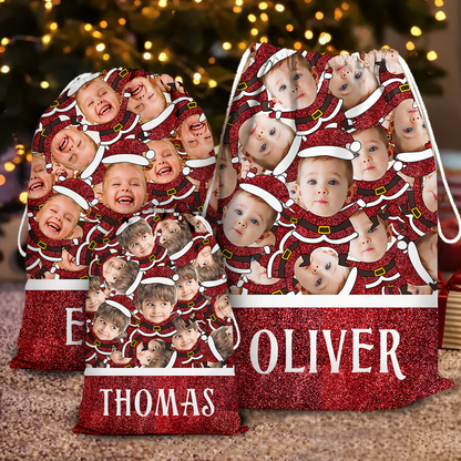 Christmas Delivery For - Funny Family Face Photo - Personalized Christmas Sack - Custom Christmas Bag