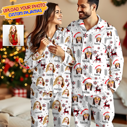 Christmas Vibe Custom Face Pajamas Pattern - Personalized Photo Christmas Pajamas