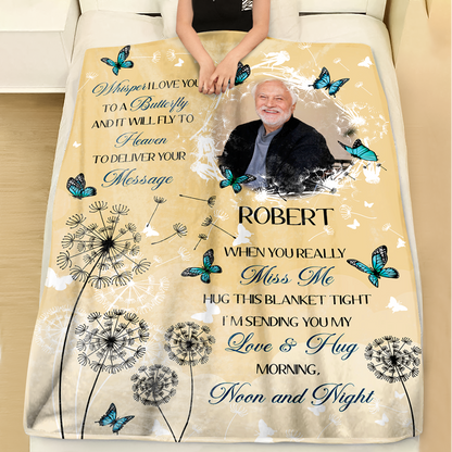 Whisper I Love you Memorial Blanket - Remembrance Gift - Memorial Personalized Custom Blanket - Christmas Gift, Sympathy Gift