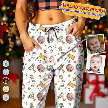 Best Dad Ever Custom Face Pajamas Pattern - Personalized Photo Christmas Pajamas