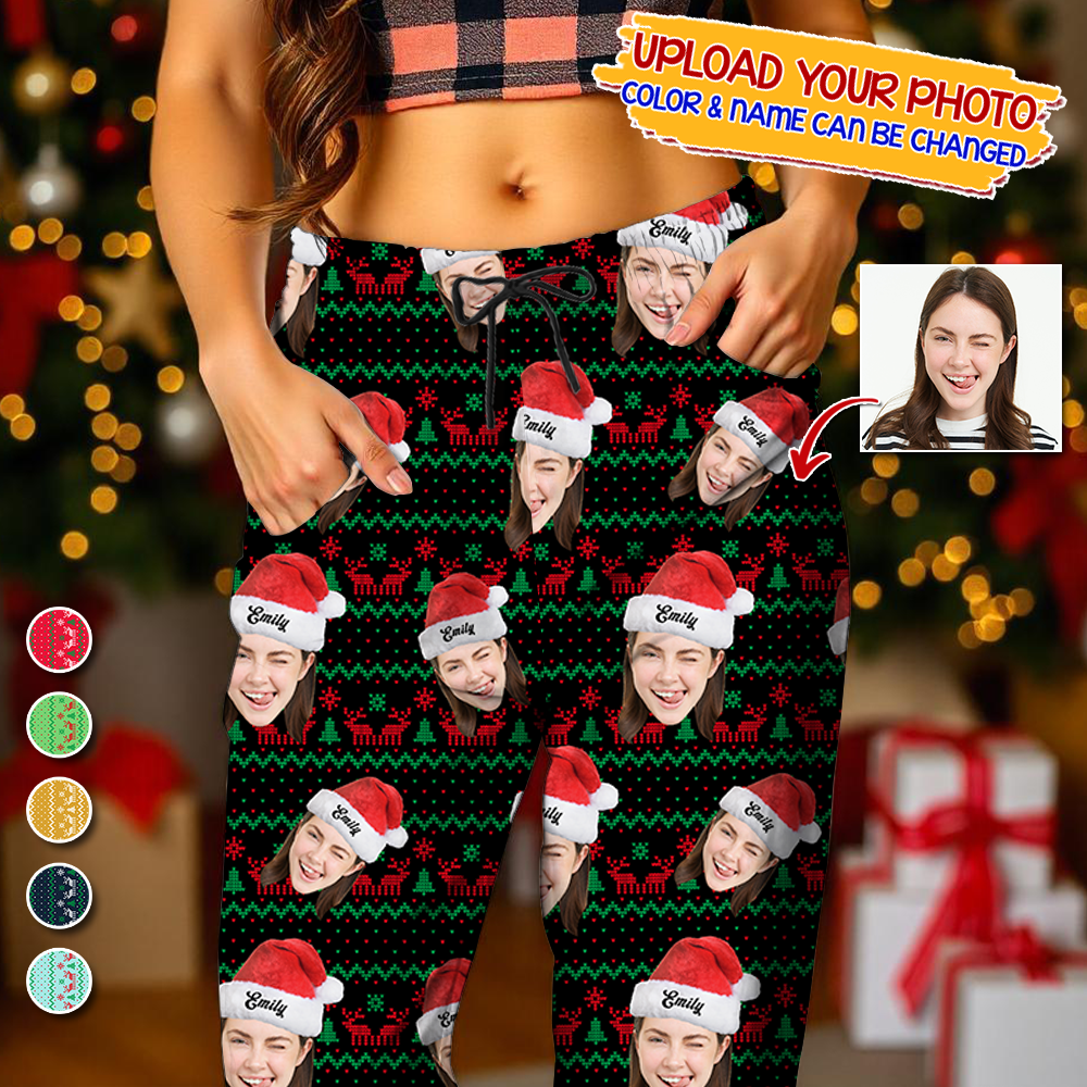 Happy Holidays To You Custom Photo Human And Pet Faces - Custom Face Pajamas Pattern - Personalized Photo Christmas Pajamas