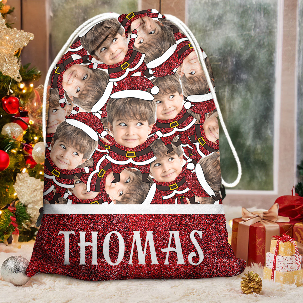 Christmas Delivery For - Funny Family Face Photo - Personalized Christmas Sack - Custom Christmas Bag