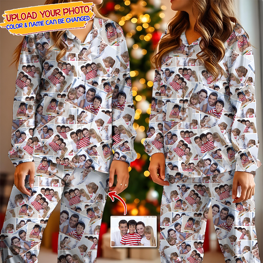 Custom Photo Pajamas Family Photo - Custom Photo Pajamas Pattern - Personalized Photo Christmas Pajamas