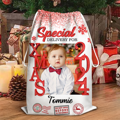 Xmas 2024 Wishes Bag Custom Photo - Christmas Gifts - Personalized Christmas Sack - Custom Christmas Bag