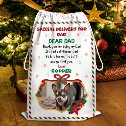 Cat Lovers Dog Lovers Custom Photo Bag - Christmas Gifts - Personalized Christmas Sack - Custom Christmas Bag